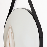 Espejo de Baño Persa 56 Negro y Gris 56x56cm Redondo con Marco En Madera - ESPEJOS DE BANHO | Bylmo