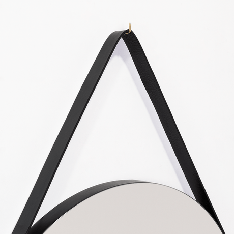 Espejo de Baño Persa 56 Negro y Gris 56x56cm Redondo con Marco En Madera - ESPEJOS DE BANHO | Bylmo