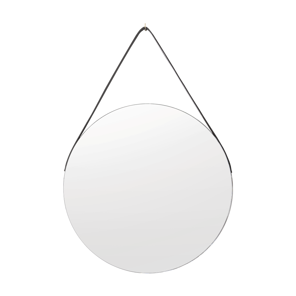 Espejo de Baño Persa 56 Negro y Gris 56x56cm Redondo con Marco En Madera - ESPEJOS DE BANHO | Bylmo