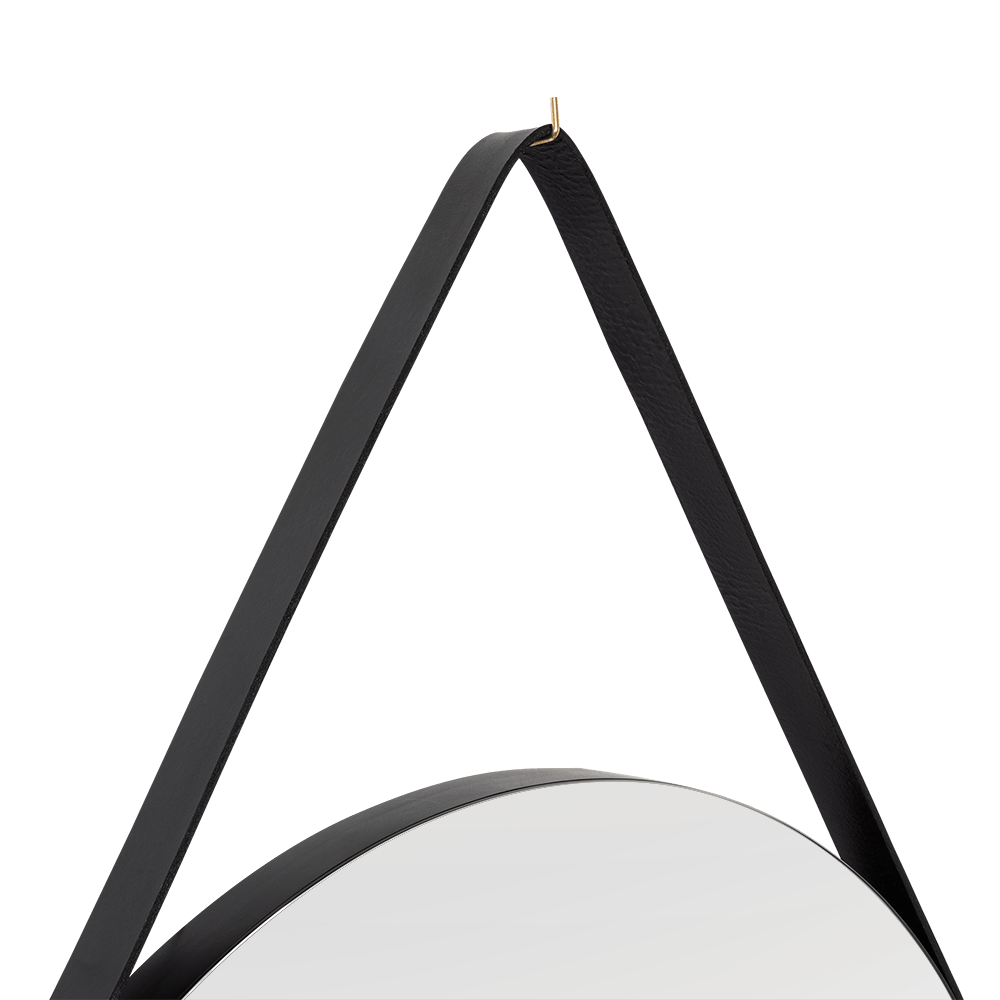 Espejo de Baño Persa 56 Negro y Gris 56x56cm Redondo con Marco En Madera - ESPEJOS DE BANHO | Bylmo