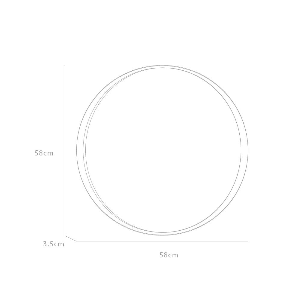 Espejo de Baño D58 Dorado y Gris 58x58cm Redondo con Marco Metalico - ESPEJOS DE BANHO | Bylmo