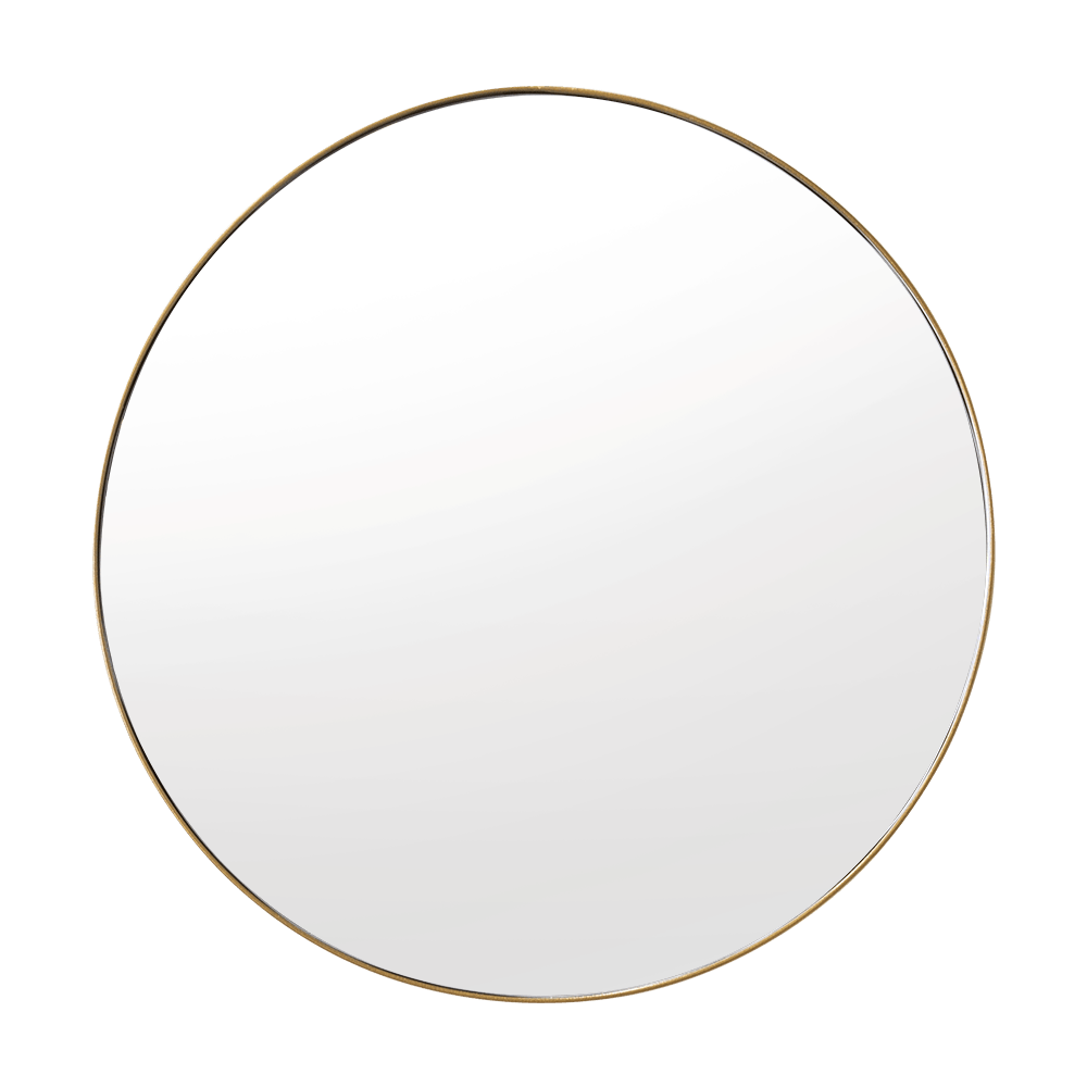 Espejo de Baño D58 Dorado y Gris 58x58cm Redondo con Marco Metalico - ESPEJOS DE BANHO | Bylmo