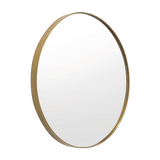Espejo de Baño D80 Dorado y Gris 80x80cm Redondo con Marco Metalico - ESPEJOS DE BANHO | Bylmo
