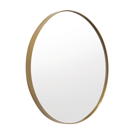 Espejo de Baño D80 Dorado y Gris 80x80cm Redondo con Marco Metalico - ESPEJOS DE BANHO | Bylmo