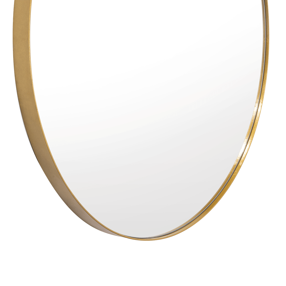 Espejo de Baño D80 Dorado y Gris 80x80cm Redondo con Marco Metalico - ESPEJOS DE BANHO | Bylmo