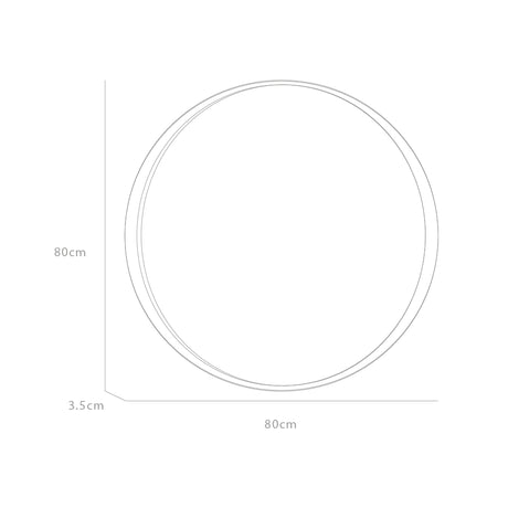 Espejo de Baño D80 Dorado y Gris 80x80cm Redondo con Marco Metalico - ESPEJOS DE BANHO | Bylmo