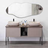 Espejo de Baño Aries Gris 150x60cm Asimetrico sin Marco - ESPEJOS DE BANHO | Bylmo