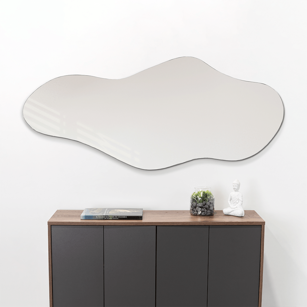 Espejo de Baño Aries Gris 150x60cm Asimetrico sin Marco - ESPEJOS DE BANHO | Bylmo