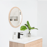 Espejo de Baño Ary 60 Gris 60x60cm Redondo con Marco En Madera - ESPEJOS DE BANHO | Bylmo