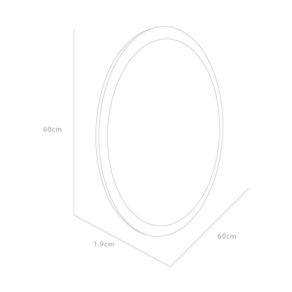 Espejo de Baño Ary 60 Gris 60x60cm Redondo con Marco En Madera - ESPEJOS DE BANHO | Bylmo