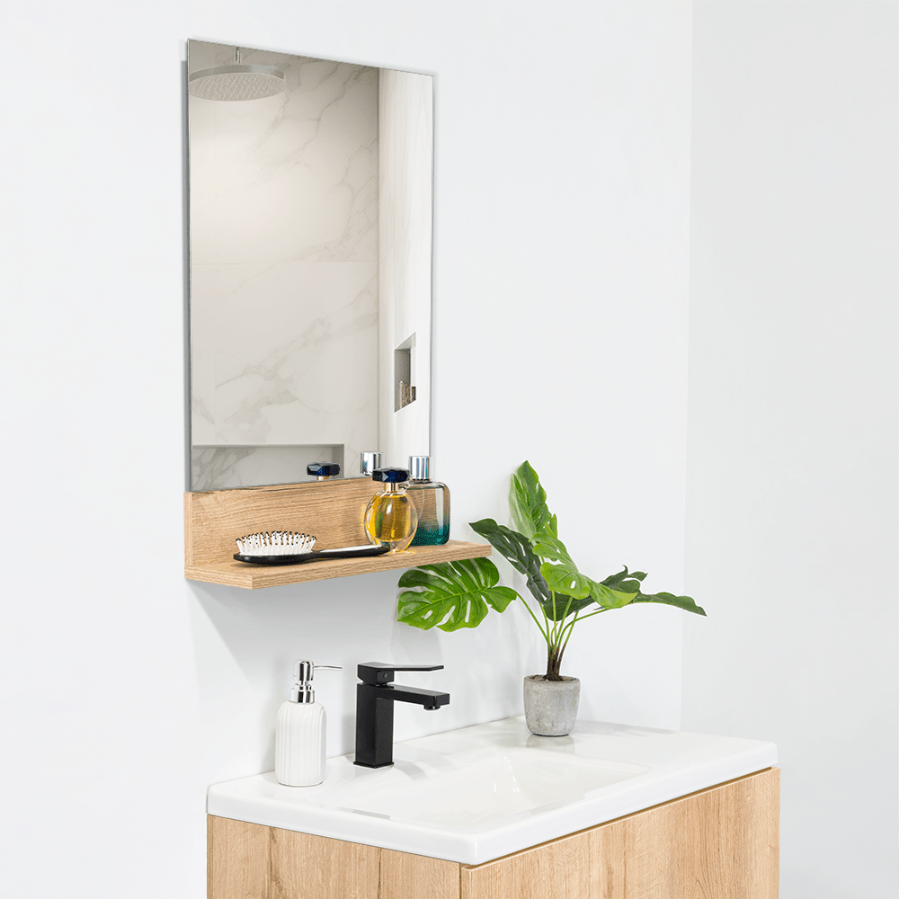 Espejo de Baño Lilo Duna y Gris 40x60cm Rectangular sin Marco - ESPEJOS DE BANHO | Bylmo