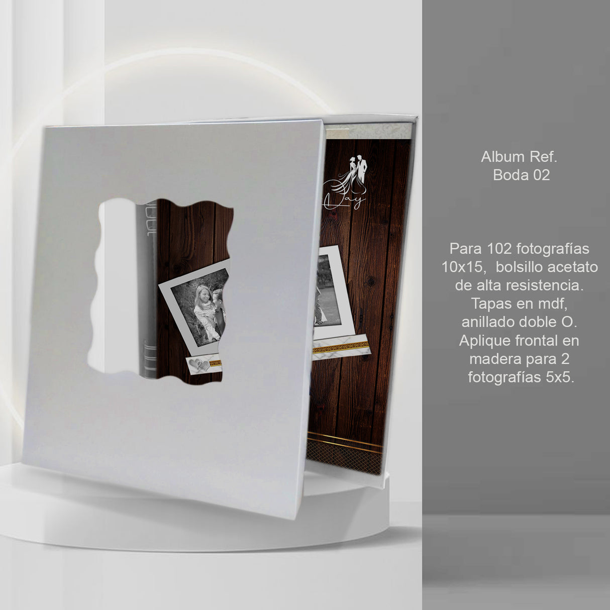 Álbum de Fotos Bodas Café 24x32cm Argollado de Veinte Páginas - ALBUMES DE FOTOS | Bylmo