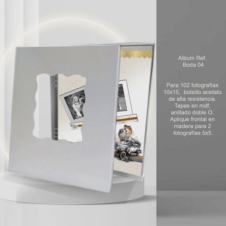 Álbum de Fotos bodas Blanco y Amarillo 24x32cm Argollado de Veinte Páginas - ALBUMES DE FOTOS | Bylmo