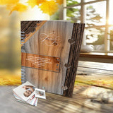 Álbum de Fotos Family Madera y Gris 24x32cm Argollado de Veinte Páginas - ALBUMES DE FOTOS | Bylmo