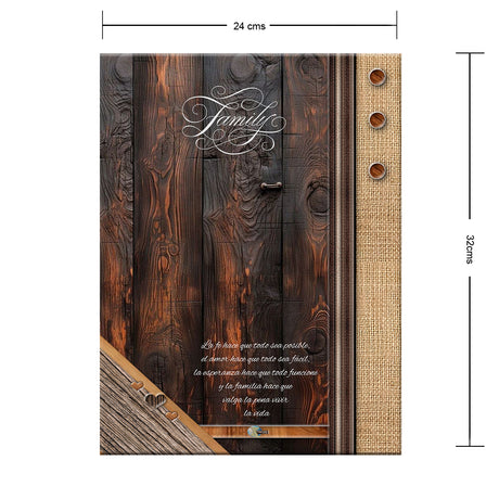 Álbum de Fotos Family Madera y Crema 24x32cm Argollado de Veinte Páginas - ALBUMES DE FOTOS | Bylmo