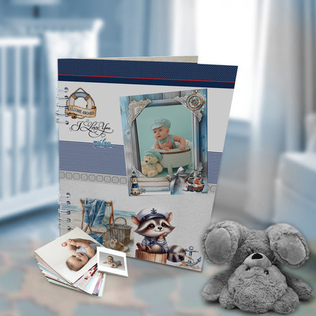 Álbum de Fotos Niño Marinero Blanco y Azul 24x32cm Argollado de Veinte Páginas - ALBUMES DE FOTOS | Bylmo