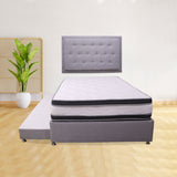 Cama Tarima Nido Blaser Gris Sencillo 100 X 190 Cm con Colchón con Almohada y con Cabecero - CAMAS | Bylmo