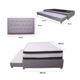 Cama Tarima Nido Blaser Gris Sencillo 100 X 190 Cm con Colchón con Almohada y con Cabecero - CAMAS | Bylmo