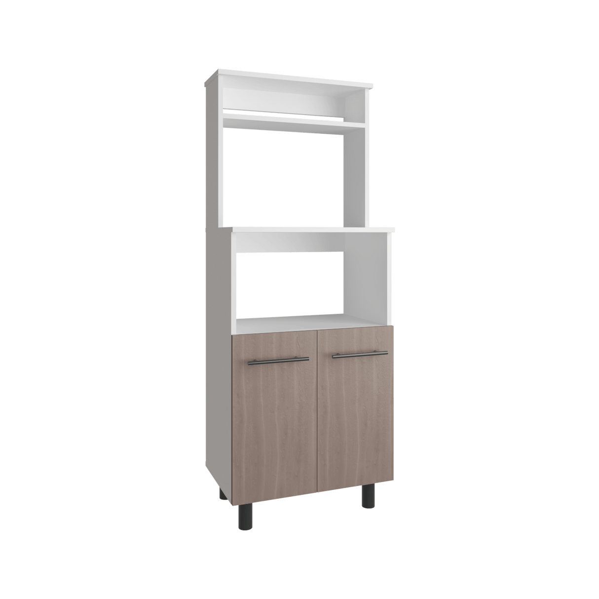 Mueble Microondas Brisa Blanco y Bardolino 54x140cm con Dos Puertas y sin Cajones - ALACENAS Y MUEBLES MICROONDAS | Bylmo