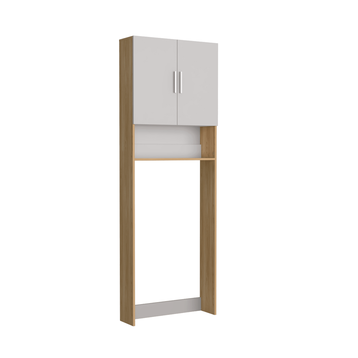Ahorrador de Espacio Spencer Blanco y Fresno Europeo 69.6x200cm para Lavadora con Patas - MUEBLES DE ASEO Y ROPAS | Bylmo