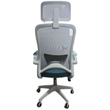 Silla Gerencial Soberana Gris y Verde Claro 61x125cm con Apoya Brazos y con Apoya Cabezas - SILLAS DE OFICINA | Bylmo