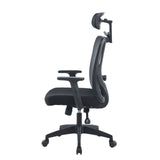 Silla Gerencial Longyi Negro 60x120cm con Apoya Brazos con Soporte Lumbar y con Apoya Cabezas - SILLAS DE OFICINA | Bylmo