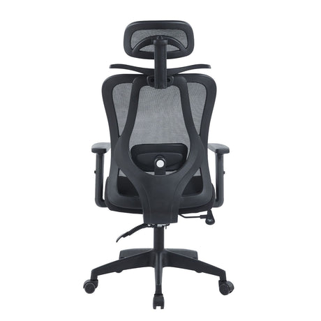 Silla Gerencial Longyi Negro 60x120cm con Apoya Brazos con Soporte Lumbar y con Apoya Cabezas - SILLAS DE OFICINA | Bylmo