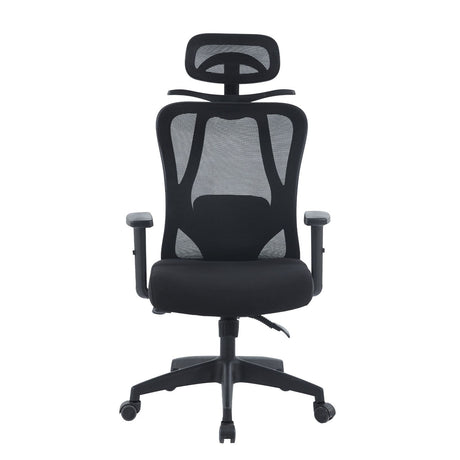 Silla Gerencial Longyi Negro 60x120cm con Apoya Brazos con Soporte Lumbar y con Apoya Cabezas - SILLAS DE OFICINA | Bylmo