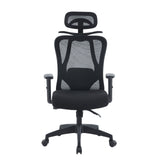 Silla Gerencial Longyi Negro 60x120cm con Apoya Brazos con Soporte Lumbar y con Apoya Cabezas - SILLAS DE OFICINA | Bylmo