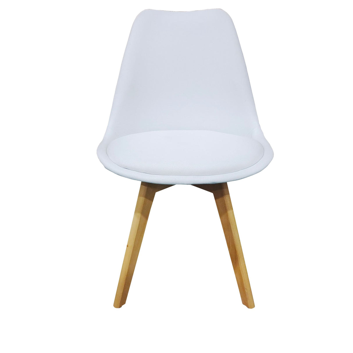 Set x 2 Sillas Blanco y Cafe Oscuro 49.5x84cm con Asiento Ovalado y con Espaldar - SILLAS Y BUTACOS | Bylmo