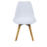 Set x 2 Sillas Blanco y Cafe Oscuro 49.5x84cm con Asiento Ovalado y con Espaldar - SILLAS Y BUTACOS | Bylmo