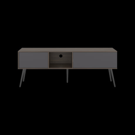 Mesa para TV Zurich Milan y Plomo 158.4x58.4cm para TV Hasta 70" Pulgadas con Tres Compartimientos y con Un Cajón - MUEBLES DE TV | Bylmo