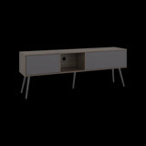 Mesa para TV Zurich Milan y Plomo 158.4x58.4cm para TV Hasta 70" Pulgadas con Tres Compartimientos y con Un Cajón - MUEBLES DE TV | Bylmo