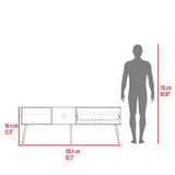 Mesa para TV Zurich Milan y Plomo 158.4x58.4cm para TV Hasta 70" Pulgadas con Tres Compartimientos y con Un Cajón - MUEBLES DE TV | Bylmo