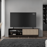 Centro de Entretenimiento Smith Nogal y Roble Natural 180x52.4cm para TV Hasta 75" Pulgadas con Cuatro Compartimientos - MUEBLES DE TV | Bylmo