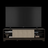 Centro de Entretenimiento Smith Nogal y Roble Natural 180x52.4cm para TV Hasta 75" Pulgadas con Cuatro Compartimientos - MUEBLES DE TV | Bylmo