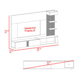 Panel de TV Isolde Capri y Fresno 208.7x132.2cm para TV Hasta 70" Pulgadas con Seis Compartimientos - MUEBLES DE TV | Bylmo