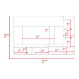 Panel de TV Isolde Capri y Fresno 208.7x132.2cm para TV Hasta 70" Pulgadas con Seis Compartimientos - MUEBLES DE TV | Bylmo
