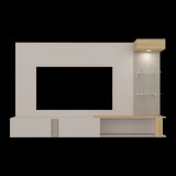 Panel de TV Isolde Capri y Fresno 208.7x132.2cm para TV Hasta 70" Pulgadas con Seis Compartimientos - MUEBLES DE TV | Bylmo