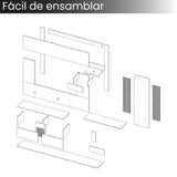 Panel de TV Isolde Capri y Fresno 208.7x132.2cm para TV Hasta 65" Pulgadas con Seis Compartimientos - MUEBLES DE TV | Bylmo