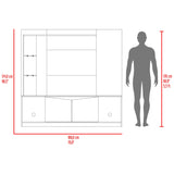 Centro de Entretenimiento Cuera Capri y Wengue 180x174cm para TV Hasta 60" Pulgadas con Seis Compartimientos - MUEBLES DE TV | Bylmo