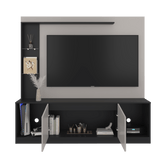 Centro de Entretenimiento Cuera Capri y Wengue 180x174cm para TV Hasta 60" Pulgadas con Seis Compartimientos - MUEBLES DE TV | Bylmo