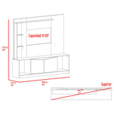 Centro de Entretenimiento Cuera Capri y Wengue 180x174cm para TV Hasta 60" Pulgadas con Seis Compartimientos - MUEBLES DE TV | Bylmo