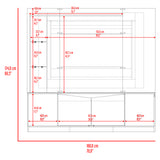 Centro de Entretenimiento Cuera Capri y Wengue 180x174cm para TV Hasta 60" Pulgadas con Seis Compartimientos - MUEBLES DE TV | Bylmo