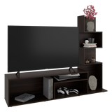 Mesa para TV Lugano Nogal 170x134.4cm para TV Hasta 55" Pulgadas con Siete Compartimientos - MUEBLES DE TV | Bylmo