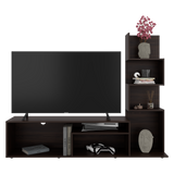 Mesa para TV Lugano Nogal 170x134.4cm para TV Hasta 55" Pulgadas con Siete Compartimientos - MUEBLES DE TV | Bylmo