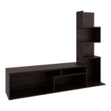 Mesa para TV Lugano Nogal 170x134.4cm para TV Hasta 55" Pulgadas con Siete Compartimientos - MUEBLES DE TV | Bylmo