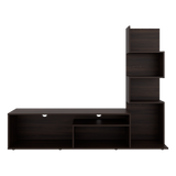 Mesa para TV Lugano Nogal 170x134.4cm para TV Hasta 55" Pulgadas con Siete Compartimientos - MUEBLES DE TV | Bylmo