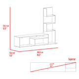 Mesa para TV Lugano Nogal 170x134.4cm para TV Hasta 55" Pulgadas con Siete Compartimientos - MUEBLES DE TV | Bylmo