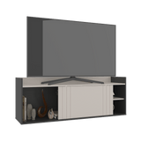 Mesa para TV Cuera Capri y Wengue 141.1x51.6cm para TV Hasta 60" Pulgadas con Cuatro Compartimientos - MUEBLES DE TV | Bylmo